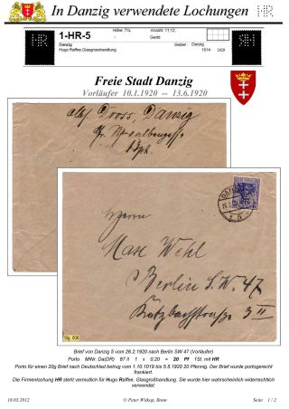 OBÁLKY A DOPISNICE S PERFINY POUŽITÉ V GDAŇSKU (DANZIG) – list 30