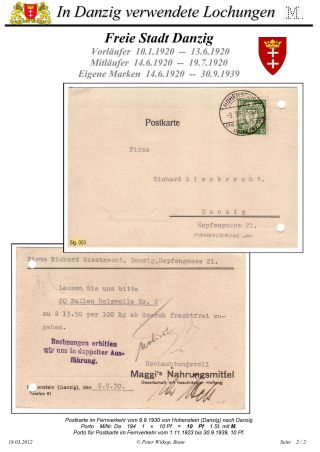 OBÁLKY A DOPISNICE S PERFINY POUŽITÉ V GDAŇSKU (DANZIG) – list 37