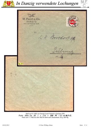 OBÁLKY A DOPISNICE S PERFINY POUŽITÉ V GDAŇSKU (DANZIG) – list 51