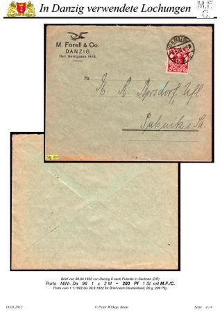 OBÁLKY A DOPISNICE S PERFINY POUŽITÉ V GDAŇSKU (DANZIG) – list 52