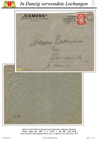 OBÁLKY A DOPISNICE S PERFINY POUŽITÉ V GDAŇSKU (DANZIG) – list 57