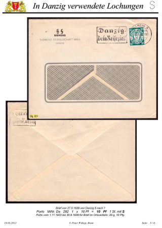 OBÁLKY A DOPISNICE S PERFINY POUŽITÉ V GDAŇSKU (DANZIG) – list 59