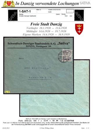 OBÁLKY A DOPISNICE S PERFINY POUŽITÉ V GDAŇSKU (DANZIG) – list 63