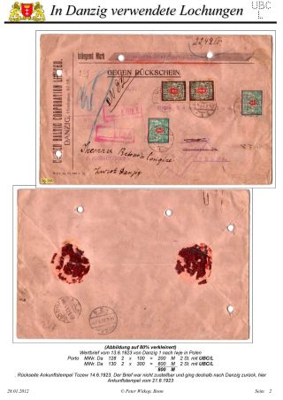 OBÁLKY A DOPISNICE S PERFINY POUŽITÉ V GDAŇSKU (DANZIG) – list 66