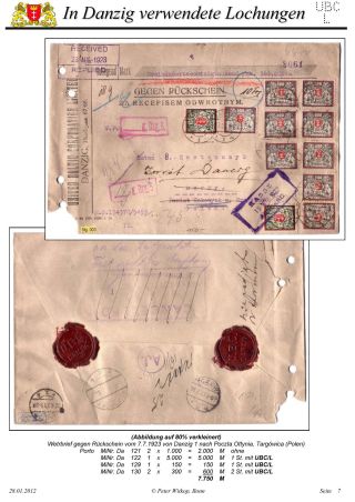 OBÁLKY A DOPISNICE S PERFINY POUŽITÉ V GDAŇSKU (DANZIG) – list 71