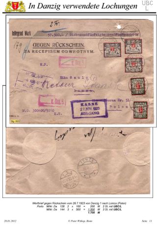 OBÁLKY A DOPISNICE S PERFINY POUŽITÉ V GDAŇSKU (DANZIG) – list 75