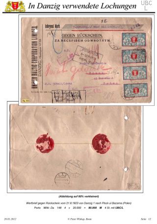 OBÁLKY A DOPISNICE S PERFINY POUŽITÉ V GDAŇSKU (DANZIG) – list 76