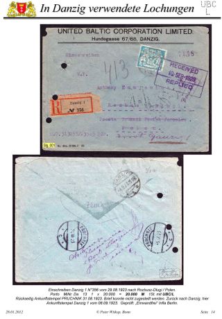 OBÁLKY A DOPISNICE S PERFINY POUŽITÉ V GDAŇSKU (DANZIG) – list 78