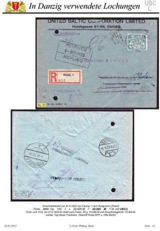 OBÁLKY A DOPISNICE S PERFINY POUŽITÉ V GDAŇSKU (DANZIG) – list 79