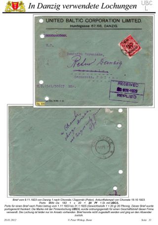 OBÁLKY A DOPISNICE S PERFINY POUŽITÉ V GDAŇSKU (DANZIG) – list 96