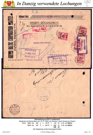OBÁLKY A DOPISNICE S PERFINY POUŽITÉ V GDAŇSKU (DANZIG) – list 97