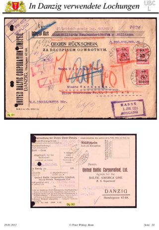 OBÁLKY A DOPISNICE S PERFINY POUŽITÉ V GDAŇSKU (DANZIG) – list 98