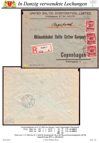 OBÁLKY A DOPISNICE S PERFINY POUŽITÉ V GDAŇSKU (DANZIG) – list 101
