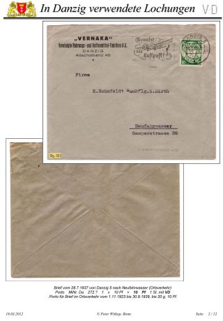 OBÁLKY A DOPISNICE S PERFINY POUŽITÉ V GDAŇSKU (DANZIG) – list 109