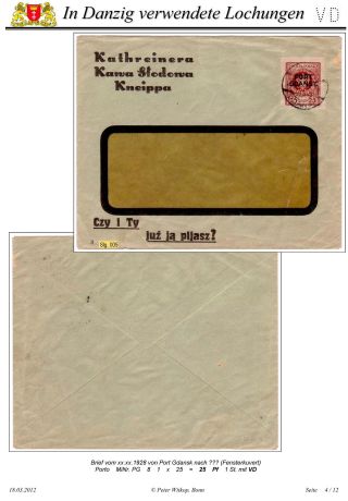 OBÁLKY A DOPISNICE S PERFINY POUŽITÉ V GDAŇSKU (DANZIG) – list 111