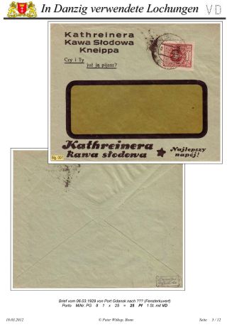 OBÁLKY A DOPISNICE S PERFINY POUŽITÉ V GDAŇSKU (DANZIG) – list 112