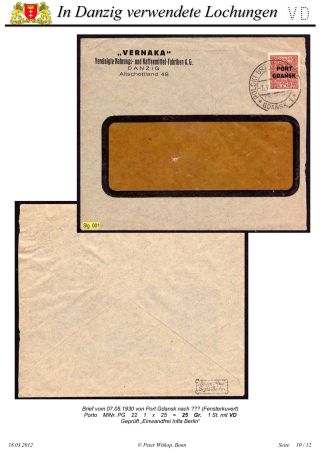 OBÁLKY A DOPISNICE S PERFINY POUŽITÉ V GDAŇSKU (DANZIG) – list 117
