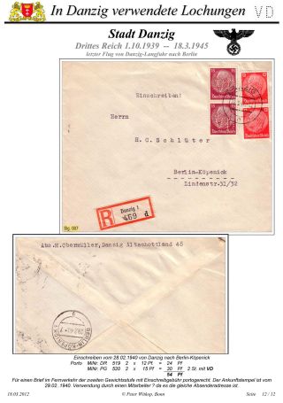 OBÁLKY A DOPISNICE S PERFINY POUŽITÉ V GDAŇSKU (DANZIG) – list 119