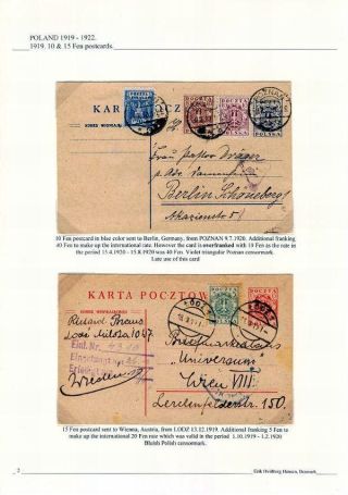 POLAND 1919 -1922: THE DEFINITIVE EAGLE ISSUES – sheet 2