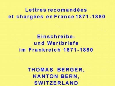 REGISTERED AND VALUE LETTERS IN FRANCE 1871-1880