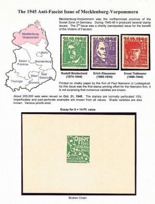 THE 1945 ANTI-FASCIST ISSUE OF MECKLENBURG-VORPOMMERN – sheet 1