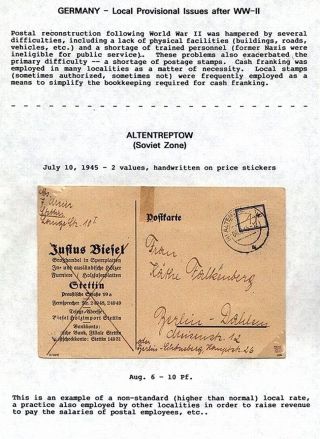 GERMANY: LOCAL PROVISIONAL ISSUES AFTER WW-II – sheet 1