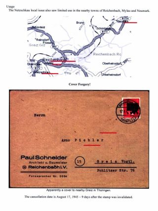 GERMANY: THE NETZSCHKAU LOCAL ISSUES OF 1945 – sheet 15