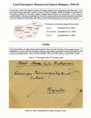 LOCAL EMERGENCY MEASURES IN EASTERN HUNGARY, 1944-45 – sheet 1