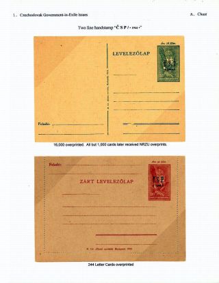 CARPATHO-UKRAINE: 1944-45 POSTAL STATIONERY – sheet 2