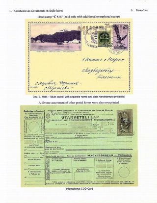 CARPATHO-UKRAINE: 1944-45 POSTAL STATIONERY – sheet 3
