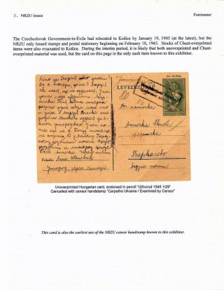 CARPATHO-UKRAINE: 1944-45 POSTAL STATIONERY – sheet 4