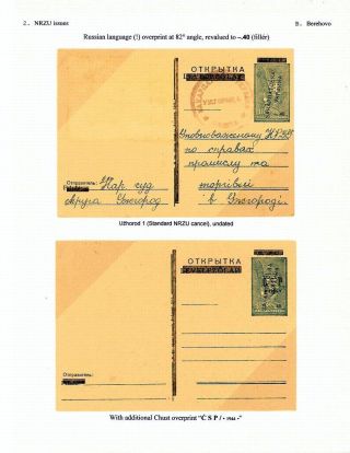 CARPATHO-UKRAINE: 1944-45 POSTAL STATIONERY – sheet 7