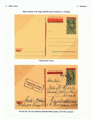 CARPATHO-UKRAINE: 1944-45 POSTAL STATIONERY – sheet 10