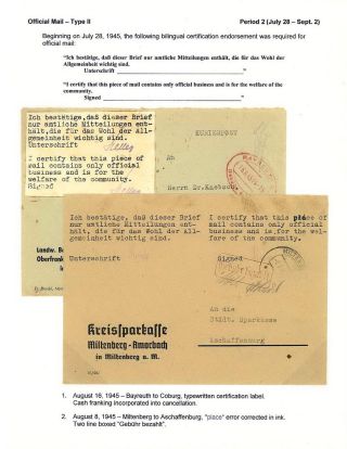 BESCHEINIGTE KORRESPONDENZ IN NORD BAYERN 1945 – Blatt 3