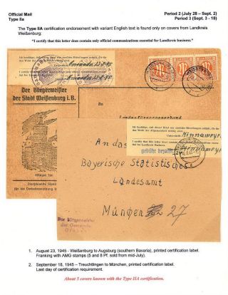 BESCHEINIGTE KORRESPONDENZ IN NORD BAYERN 1945 – Blatt 6