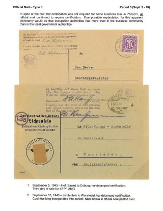 BESCHEINIGTE KORRESPONDENZ IN NORD BAYERN 1945 – Blatt 7