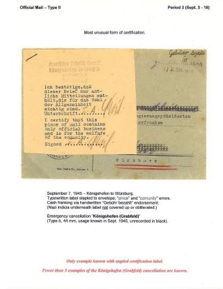 BESCHEINIGTE KORRESPONDENZ IN NORD BAYERN 1945 – Blatt 8