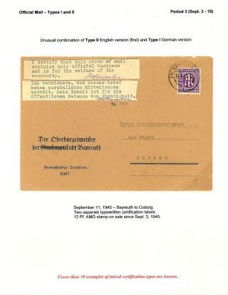 BESCHEINIGTE KORRESPONDENZ IN NORD BAYERN 1945 – Blatt 10