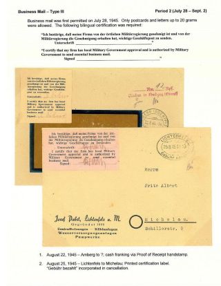 BESCHEINIGTE KORRESPONDENZ IN NORD BAYERN 1945 – Blatt 11