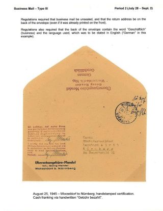 BESCHEINIGTE KORRESPONDENZ IN NORD BAYERN 1945 – Blatt 12