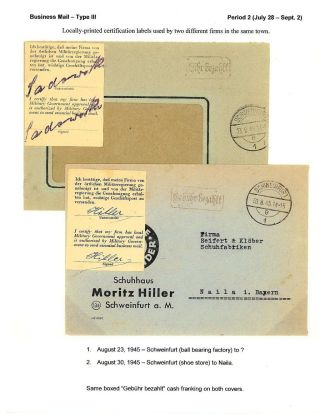 BESCHEINIGTE KORRESPONDENZ IN NORD BAYERN 1945 – Blatt 13