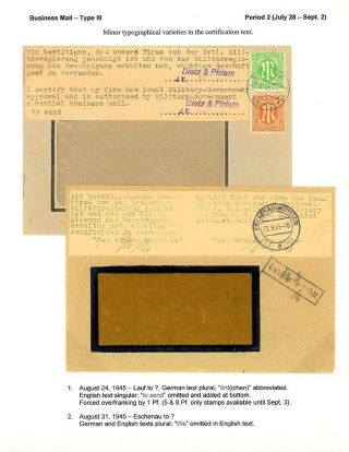 BESCHEINIGTE KORRESPONDENZ IN NORD BAYERN 1945 – Blatt 14