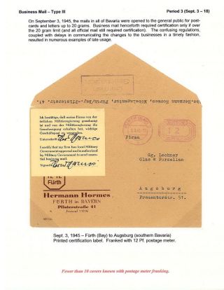 BESCHEINIGTE KORRESPONDENZ IN NORD BAYERN 1945 – Blatt 15