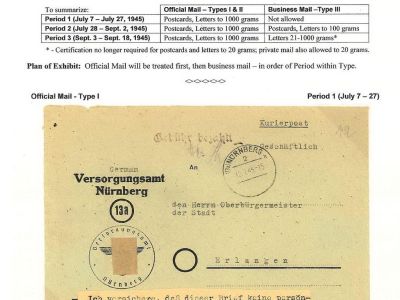 CERTIFIED MAIL IN NORTHERN BAVARIA, 1945