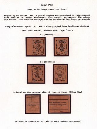 SKAUTSKÁ POŠTA: TÁBORY RUSKÝCH VYSÍDLENCŮ V AMERICKÉ ZÓNĚ – list 1