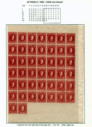 ROMANIA CLASSIC LITHOGRAPHED ISSUES 1865-1872 – sheet 9