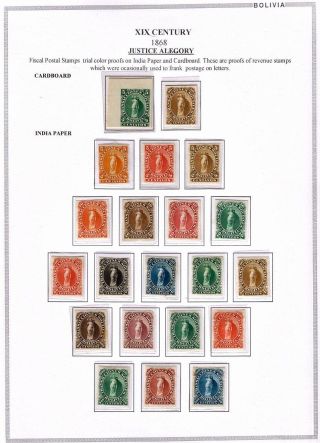 DRUCKPROBEN, ESSAYS UND MUSTERN VON BOLIVIA 1864-1987 – Blatt 5