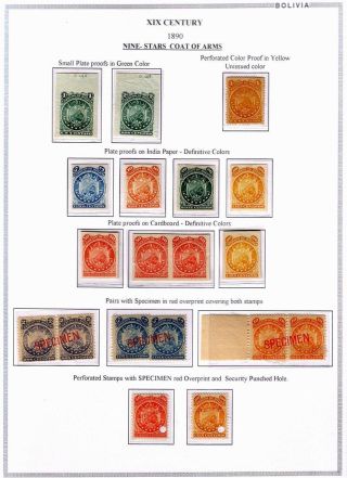 DRUCKPROBEN, ESSAYS UND MUSTERN VON BOLIVIA 1864-1987 – Blatt 7