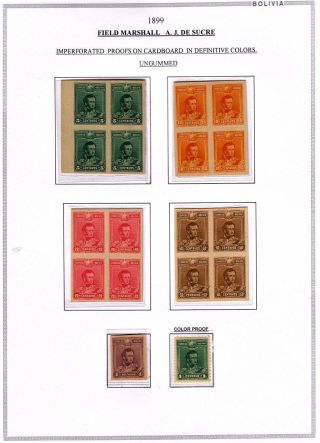 DRUCKPROBEN, ESSAYS UND MUSTERN VON BOLIVIA 1864-1987 – Blatt 13