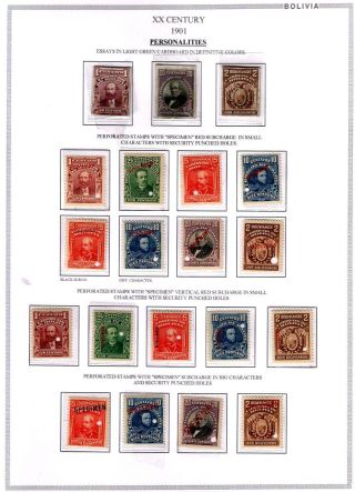 DRUCKPROBEN, ESSAYS UND MUSTERN VON BOLIVIA 1864-1987 – Blatt 14